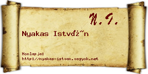 Nyakas István névjegykártya
